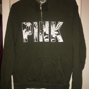 army green PINK half zip